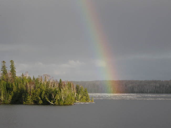 Rainbow on Ice Shebandowan, Ontario Canada