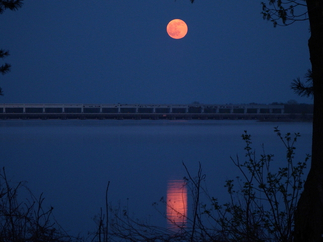 Rising moon Long Sault, Ontario Canada