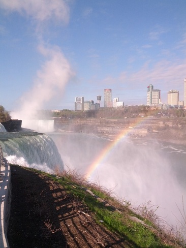 Beautiful rainbow over Niagara Falls Niagara falls