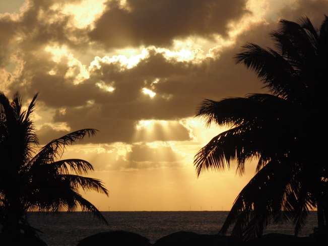Sunset, and early morning at Playa Pesquero Beach, Cuba 