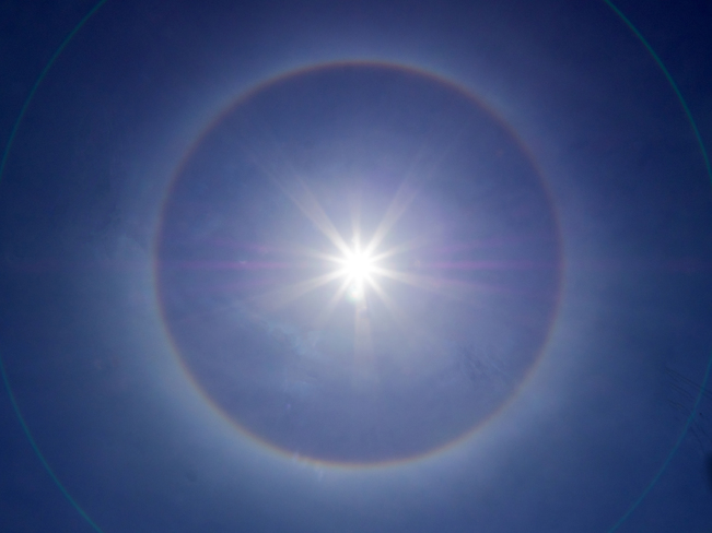 A ring around the sun as seen from Granville Island on Saturday afternoon Vancouver, BC