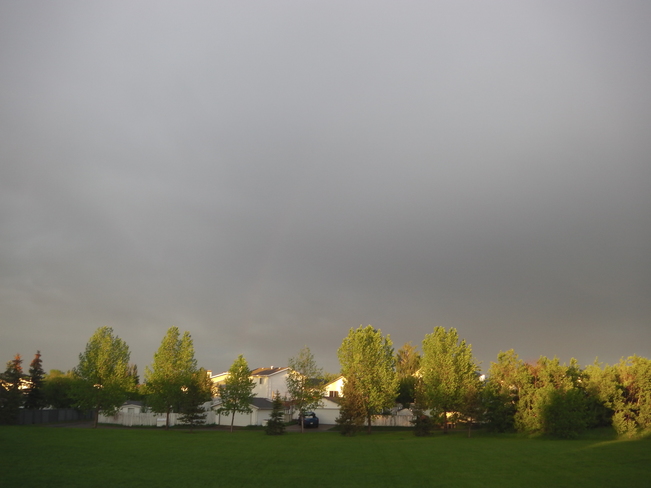 Rainbow in the sky just beofre sunset in Edmonton June 2014 Edmonton, AB