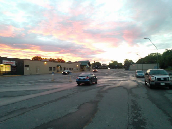 Red sky in evening Belleville, ON