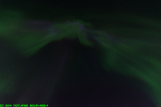 Auroral corona of KP6 - 8JUN2014 Southey, SK