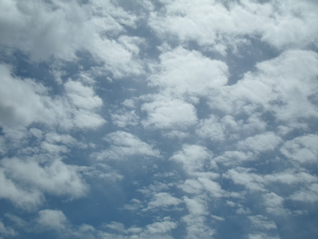 Beautiful Blue Skies/White Fluffy Clouds/E.L. Elliot Lake, Ontario Canada