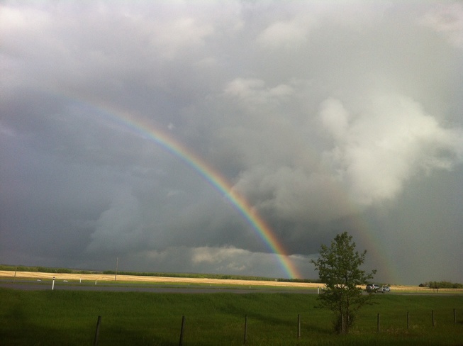double rainbow Fort Saskatchewan, Alberta Canada