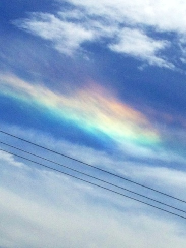 weird rainbow cloud Bassano, Alberta Canada