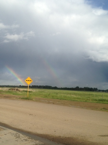 double rainbow Brooks, Alberta Canada