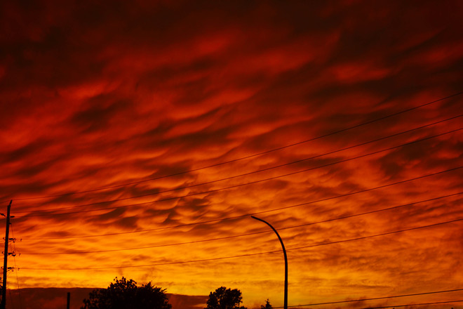 Neat Skies Mammatus Clouds Belleville, Ontario