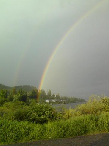 Beautiful Double Rainbow Williams Lake, BC