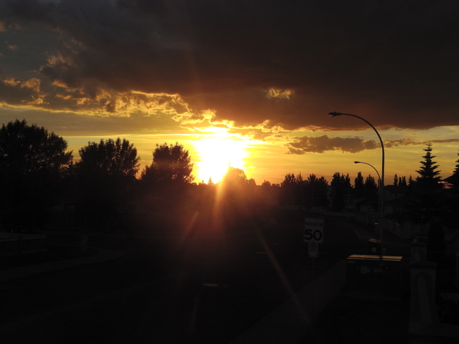 Spectacular Sunset with big cloud with colour Edmonton, Alberta Canada