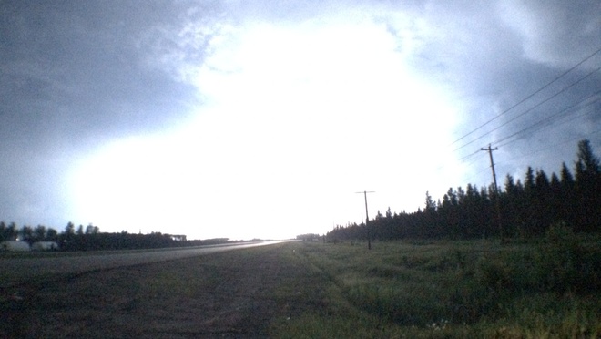 From night to day.lightning Fort McMurray, Alberta Canada