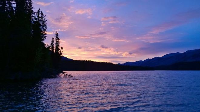 Sunset at Muncho Muncho Lake, BC