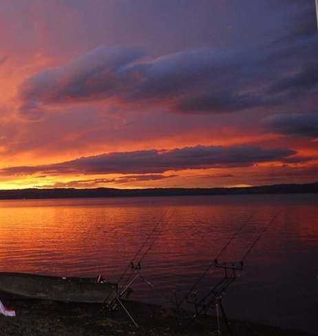 fishing sunset Saskatoon, Saskatchewan Canada