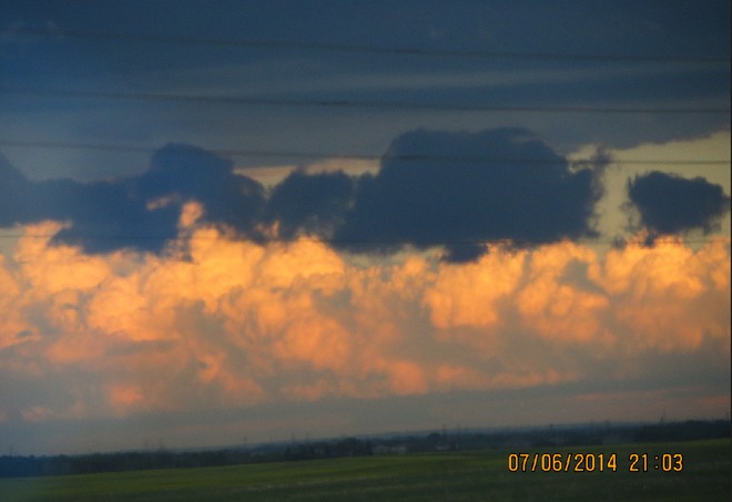 Storm clouds at sunset. Calgary, AB