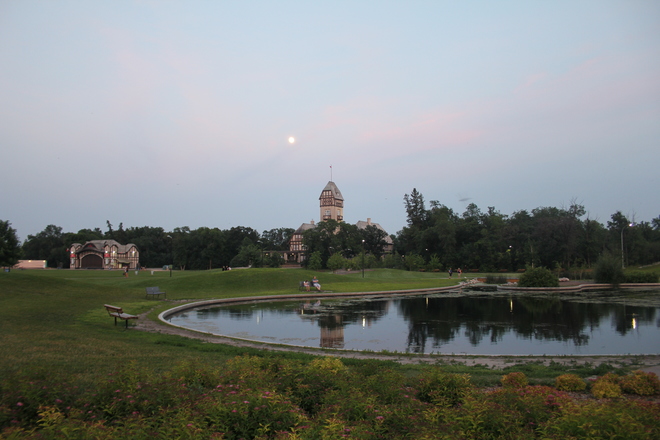 Nearly Full Moon Over Assiniboine Park Winnipeg, MB
