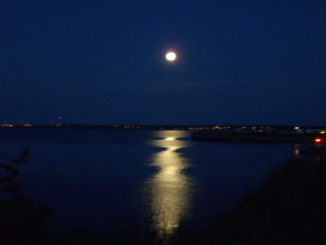 supermoon over the bay Glace Bay, NS