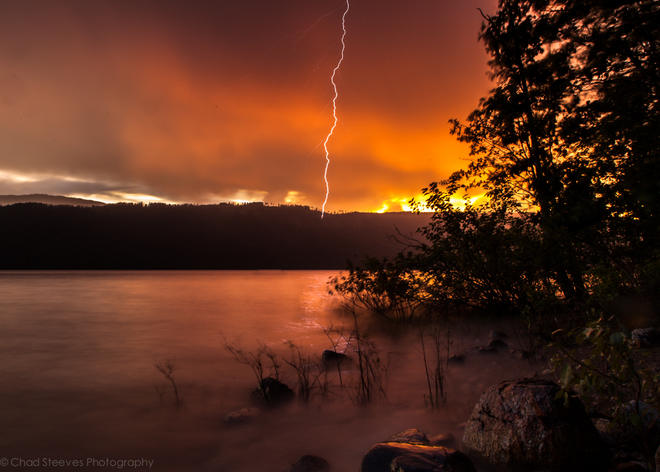 Lightning over Shuswaps Unnamed Road, Malakwa, BC V0E, Canada