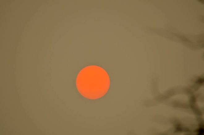 smokey sun Prince Albert, Saskatchewan Canada