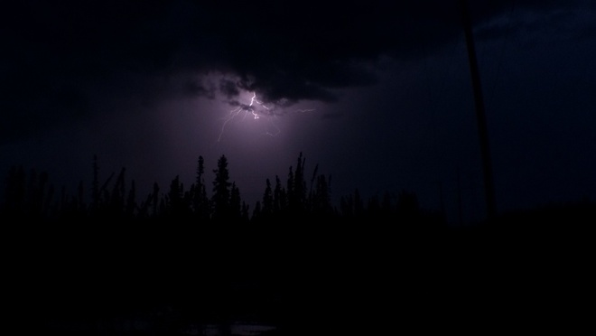 lightning off highway 63. Fort McMurray, Alberta Canada