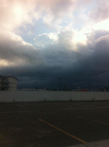 dark clouds Slave Lake, Alberta Canada