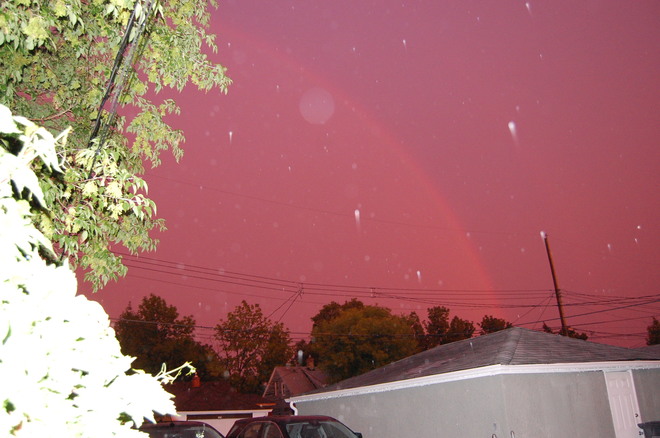 Evening rainbow over Winnipeg, July 21- 9:30 pm Winnipeg, MB