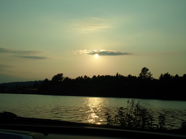 Sun setting over the Lake here in E.L. Elliot Lake, Ontario Canada