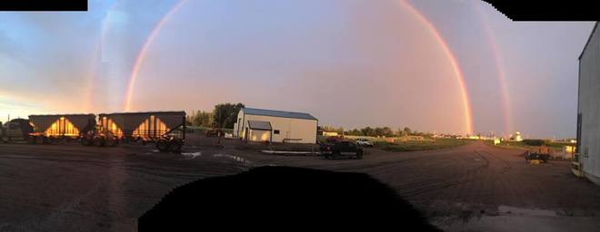 morning rainbow Wilkie, Saskatchewan