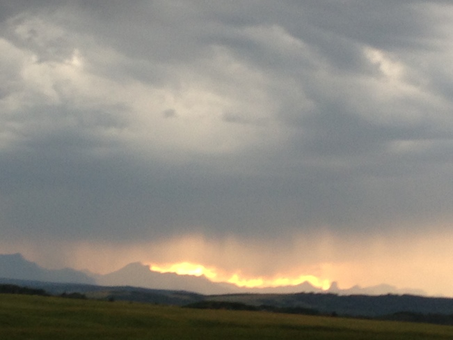 Storm near the Rocky Mountains. Cochrane, Alberta