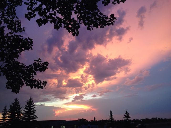 colorful sunset Calgary, Alberta Canada