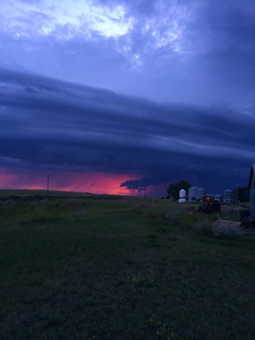 storm rolling in Beaubier, Saskatchewan Canada