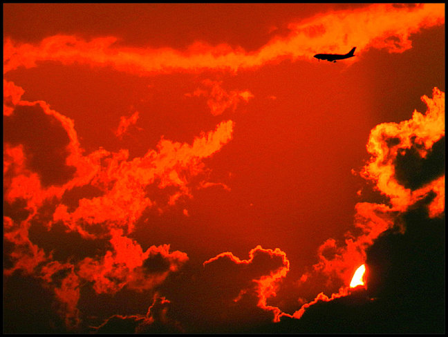 Jet Landing at Sunset Toronto, ON