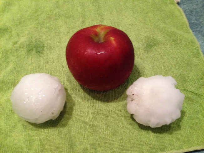 Large Hail almost the size of an Apple Hazenmore, Saskatchewan