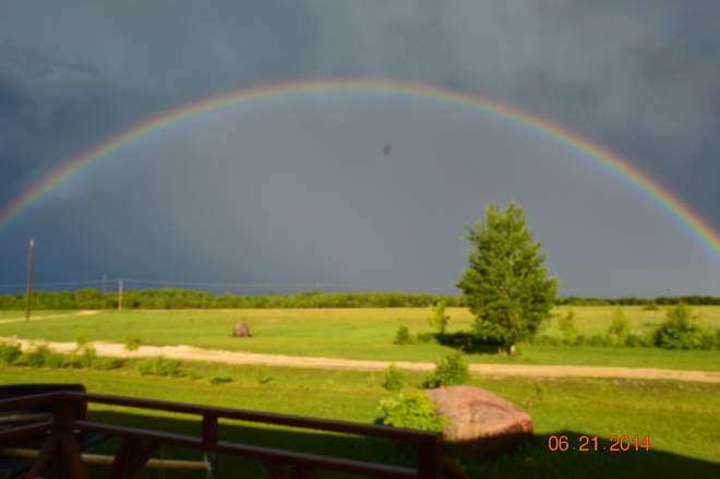 Another Beautiful rainbow at my house Inwood, MB