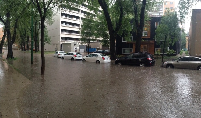flooded streets in winnipeg Winnipeg, Manitoba Canada