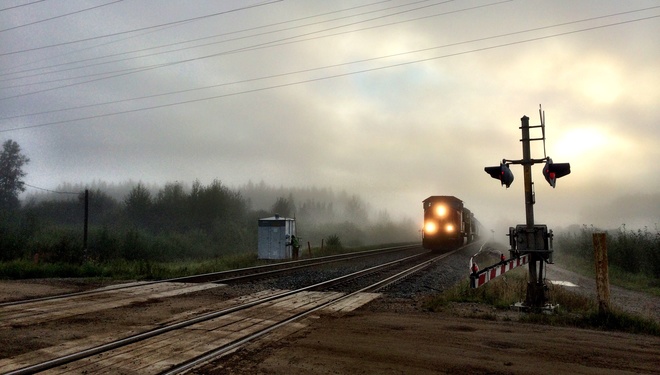 Morning Train Edson, Alberta Canada