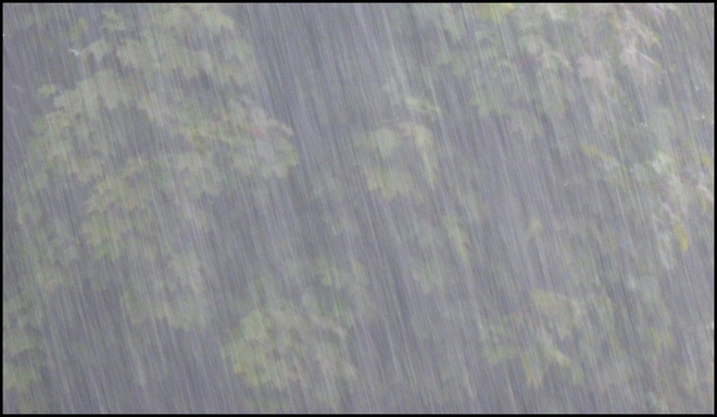 Heavy rain, Elliot Lake. 