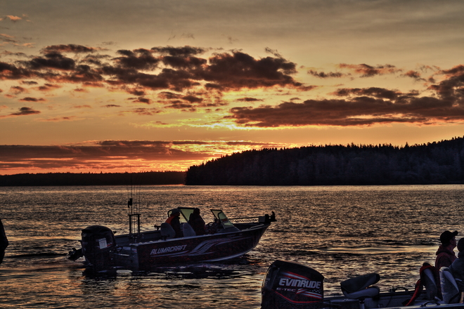 sun rise on Red Lake Fall Classic walleye tournament Red Lake, ON