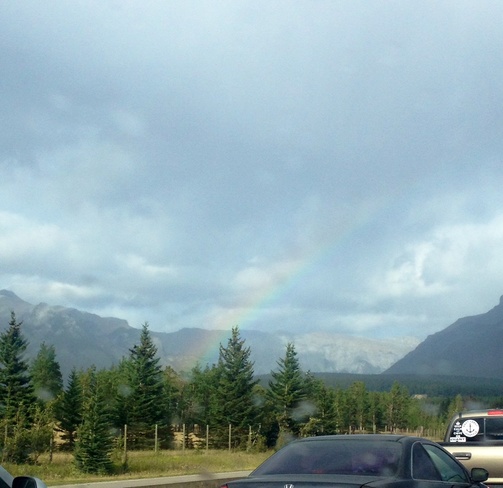 A rainbow in our way back home! Banff, Alberta Canada