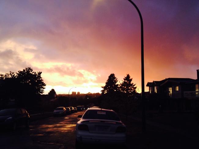 rainy sunset Vancouver, British Columbia Canada