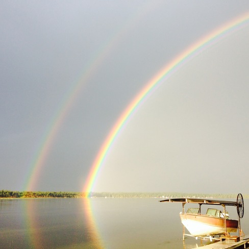 Double rainbow over Meeting Lake. Meeting Lake, Spiritwood No. 496, SK