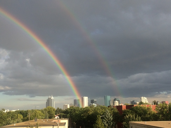 beautiful double rainbow Edmonton, Alberta Canada