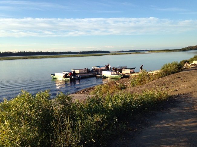 Catching a boat taxis Moose Factory, ON