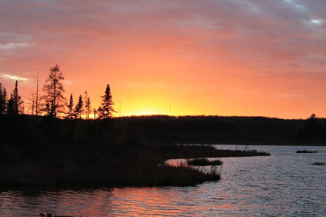 Autumn Sunset South River, Ontario Canada
