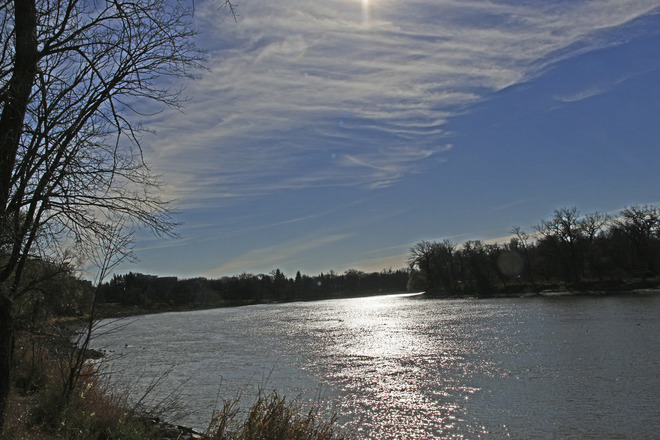 Cool and breezy after noon by the Red River, Winnipeg, MB