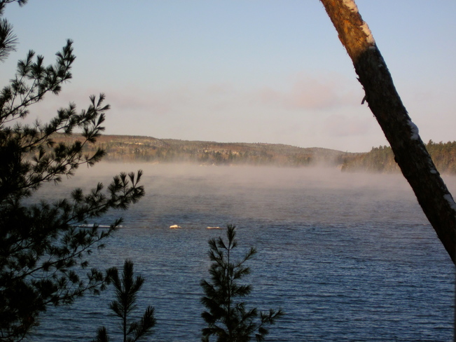Steamy Cold!!, looking West Bear Island, ON