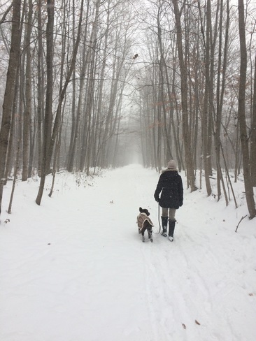 Just two girls on the trail. Galt, Ontario Canada