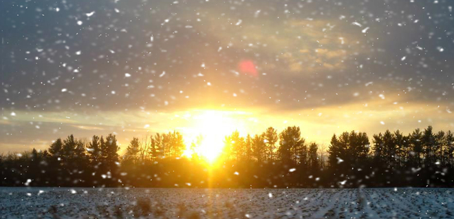 Snowy Sunset Belleville, ON
