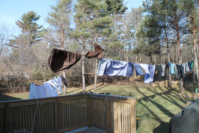 Laundry outside Dec. 28. Carp, Ottawa, ON