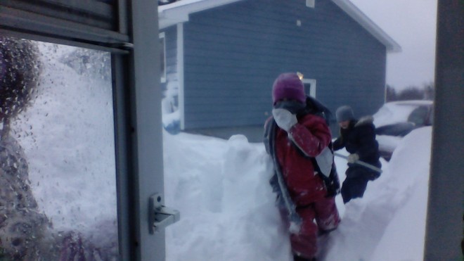 Trying to get out my front door, needed all the help I could get Moncton, NB